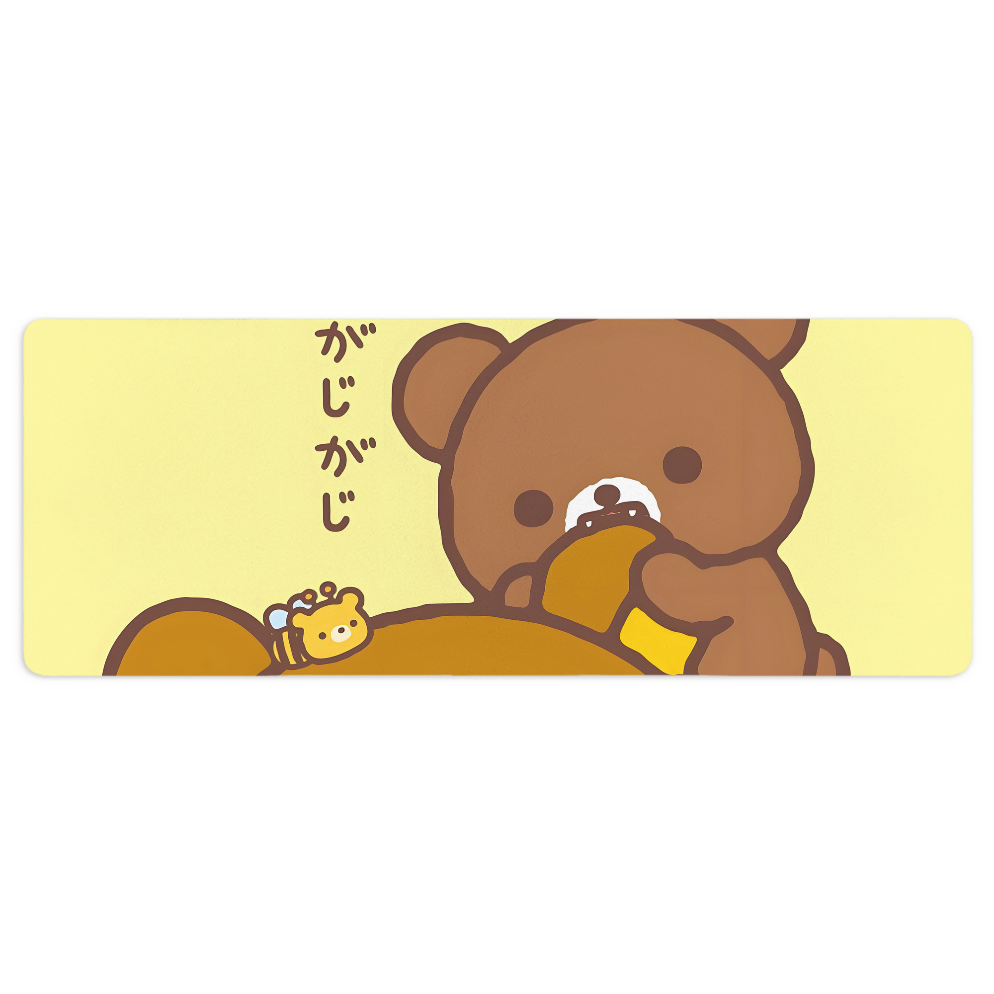 （画像用） リラックマ リラックマ キイロイトリ Rilakkuma Korilakkuma Kiiroitori ステッチ加工 大判デスクマット／滑り止めマウスパッド