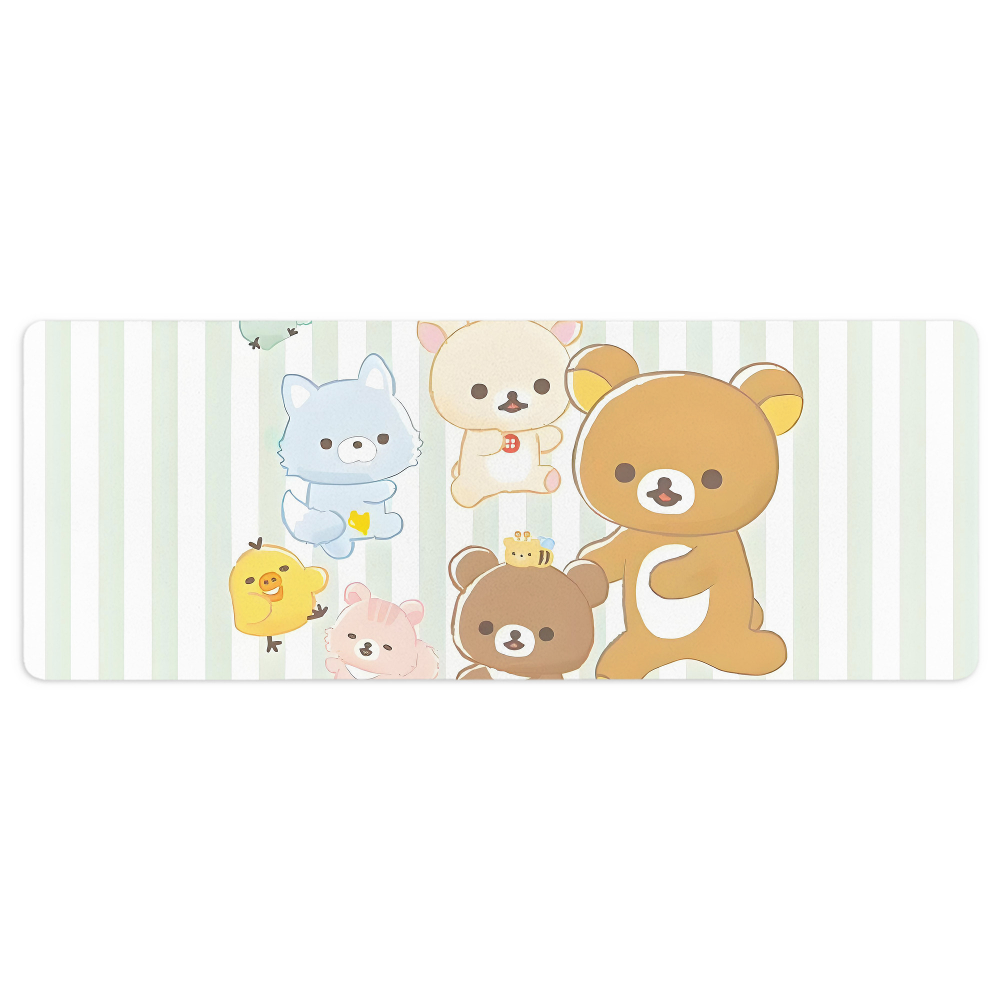 （画像用） リラックマ リラックマ キイロイトリ Rilakkuma Korilakkuma Kiiroitori ステッチ加工 大判デスクマット／滑り止めマウスパッド