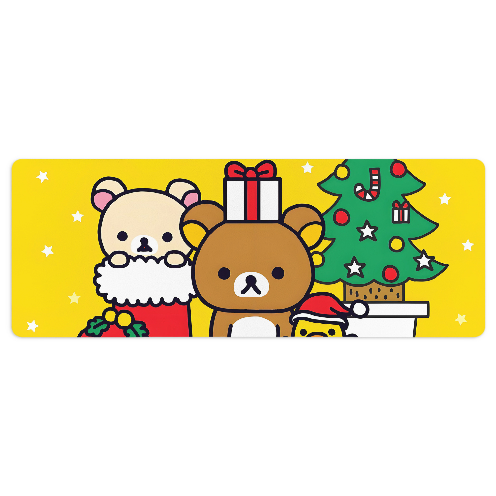 （画像用） リラックマ リラックマ キイロイトリ Rilakkuma Korilakkuma Kiiroitori ステッチ加工 大判デスクマット／滑り止めマウスパッド