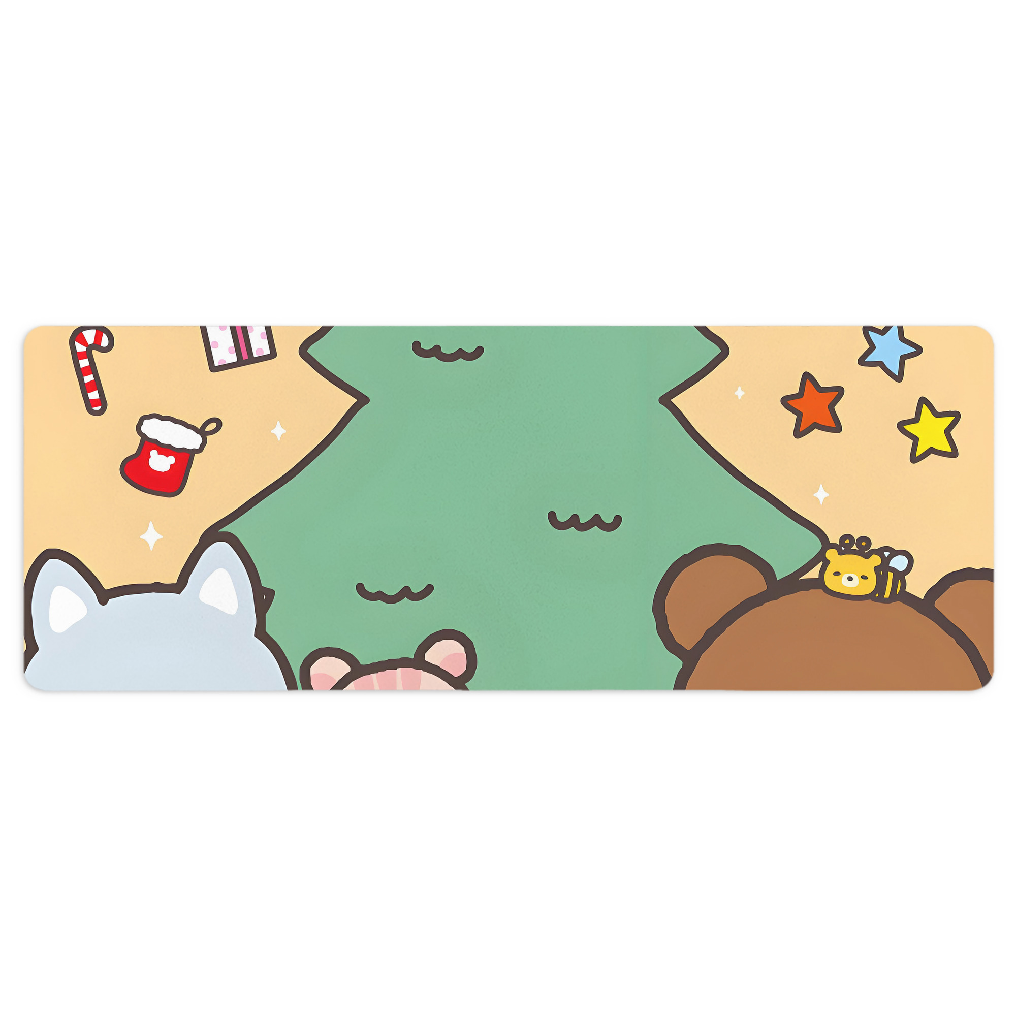 （画像用） リラックマ リラックマ キイロイトリ Rilakkuma Korilakkuma Kiiroitori ステッチ加工 大判デスクマット／滑り止めマウスパッド
