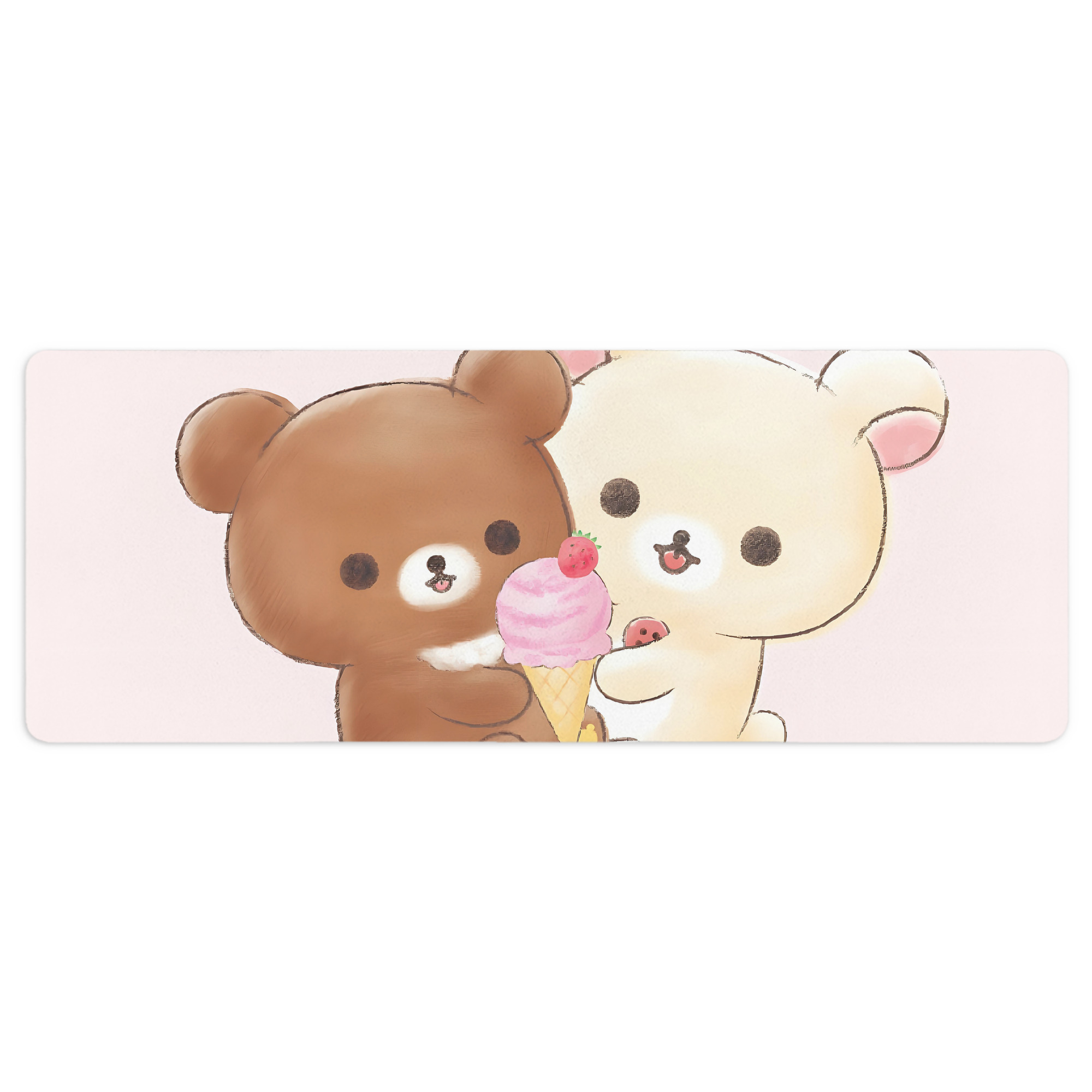 （画像用） リラックマ リラックマ キイロイトリ Rilakkuma Korilakkuma Kiiroitori ステッチ加工 大判デスクマット／滑り止めマウスパッド