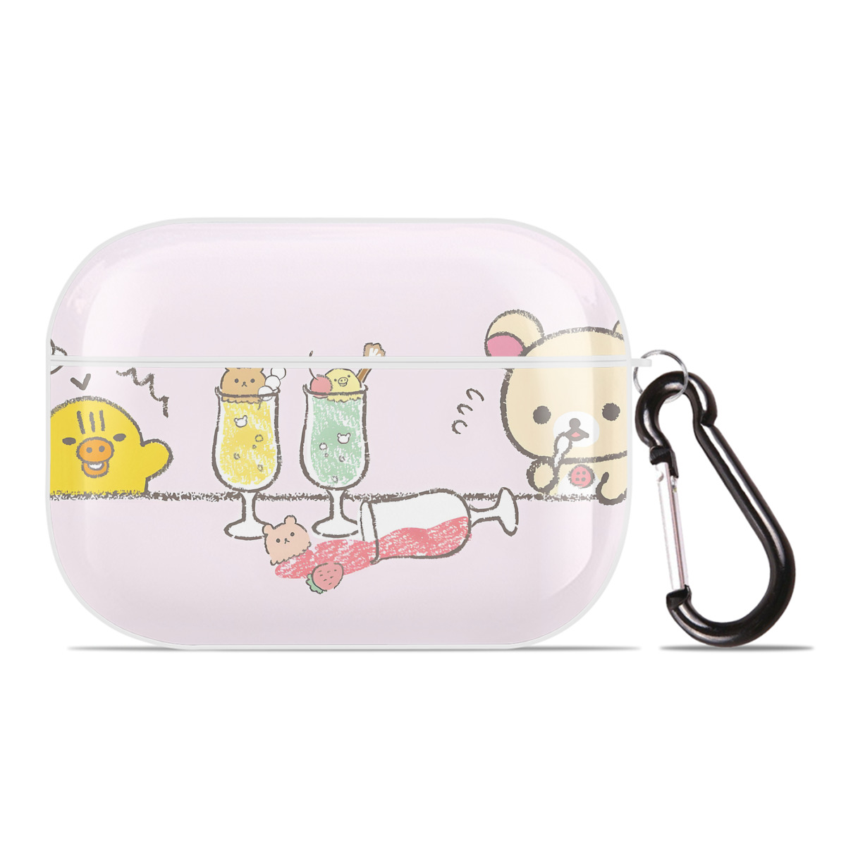 （画像用） リラックマ リラックマ キイロイトリ Rilakkuma Korilakkuma Kiiroitori 【AirPods Pro用】ハードシェル保護ケース 耐衝撃・防指紋・カラビナ付き商品仕様