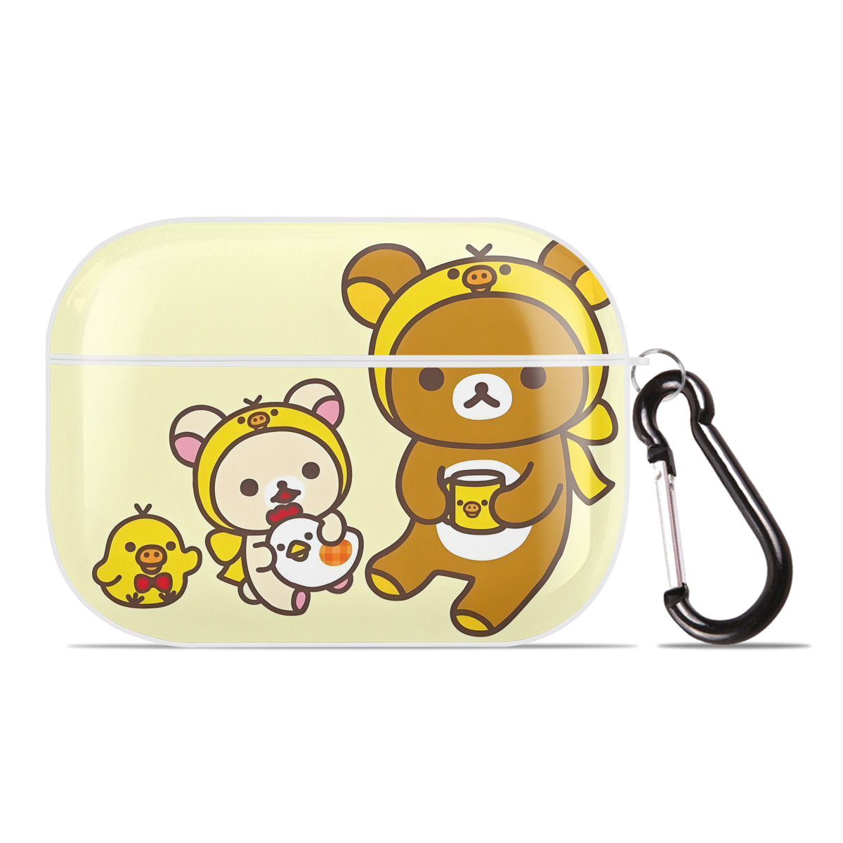 （画像用） リラックマ リラックマ キイロイトリ Rilakkuma Korilakkuma Kiiroitori 【AirPods Pro用】ハードシェル保護ケース 耐衝撃・防指紋・カラビナ付き商品仕様