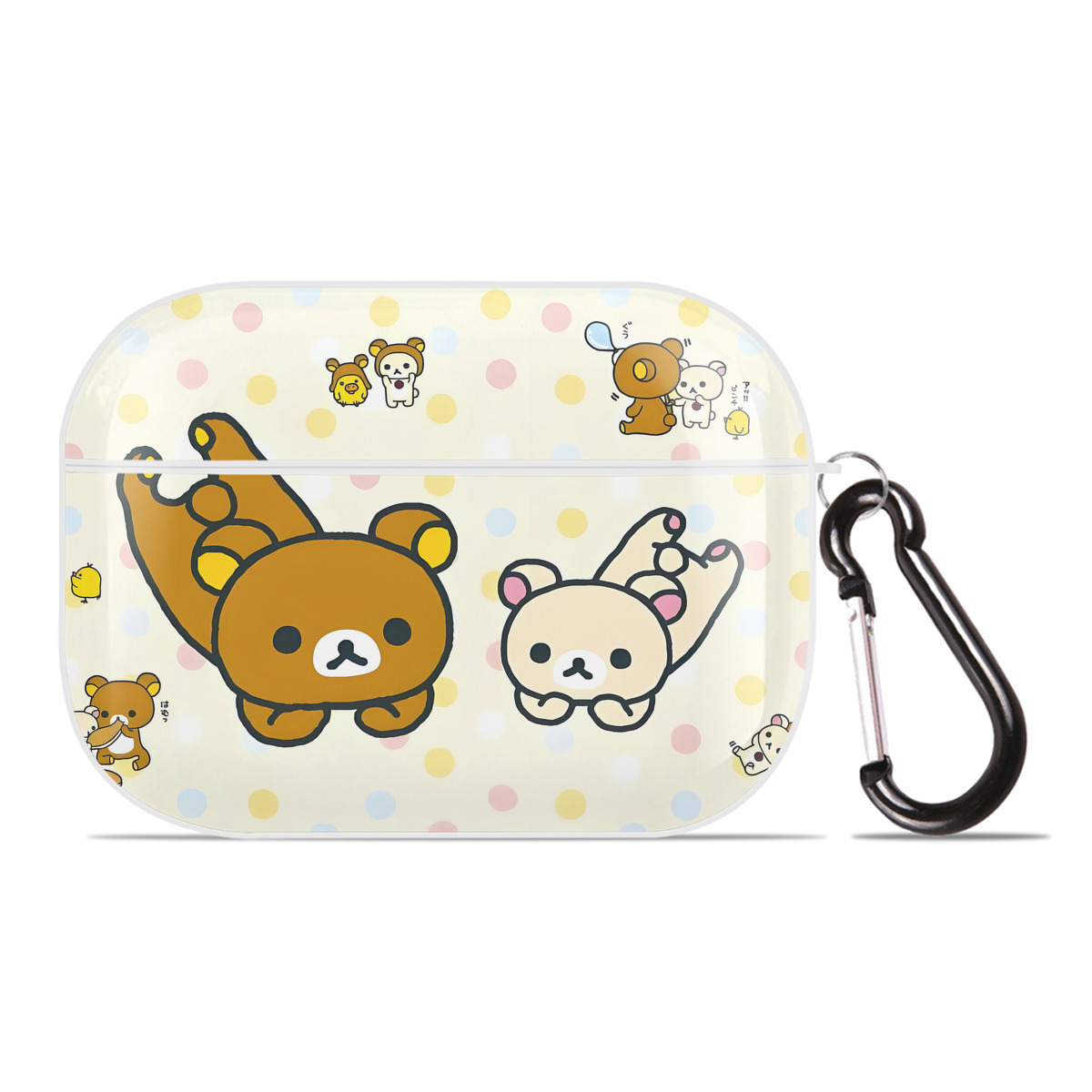 （画像用） リラックマ リラックマ キイロイトリ Rilakkuma Korilakkuma Kiiroitori 【AirPods Pro用】ハードシェル保護ケース 耐衝撃・防指紋・カラビナ付き商品仕様