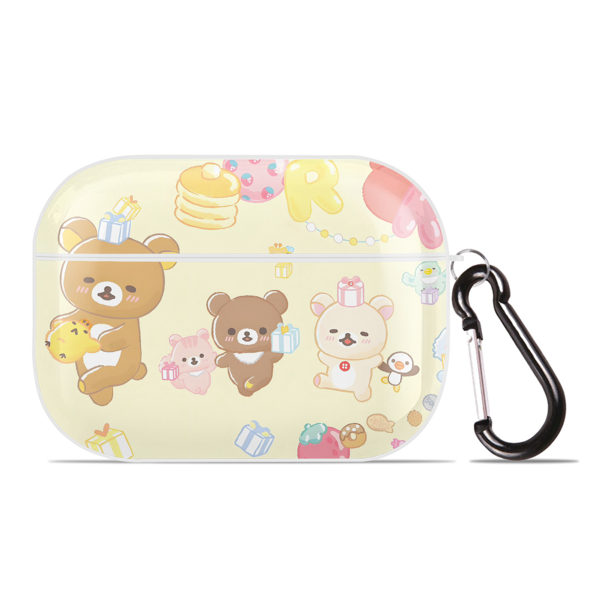 （画像用） リラックマ リラックマ キイロイトリ Rilakkuma Korilakkuma Kiiroitori 【AirPods Pro用】ハードシェル保護ケース 耐衝撃・防指紋・カラビナ付き商品仕様