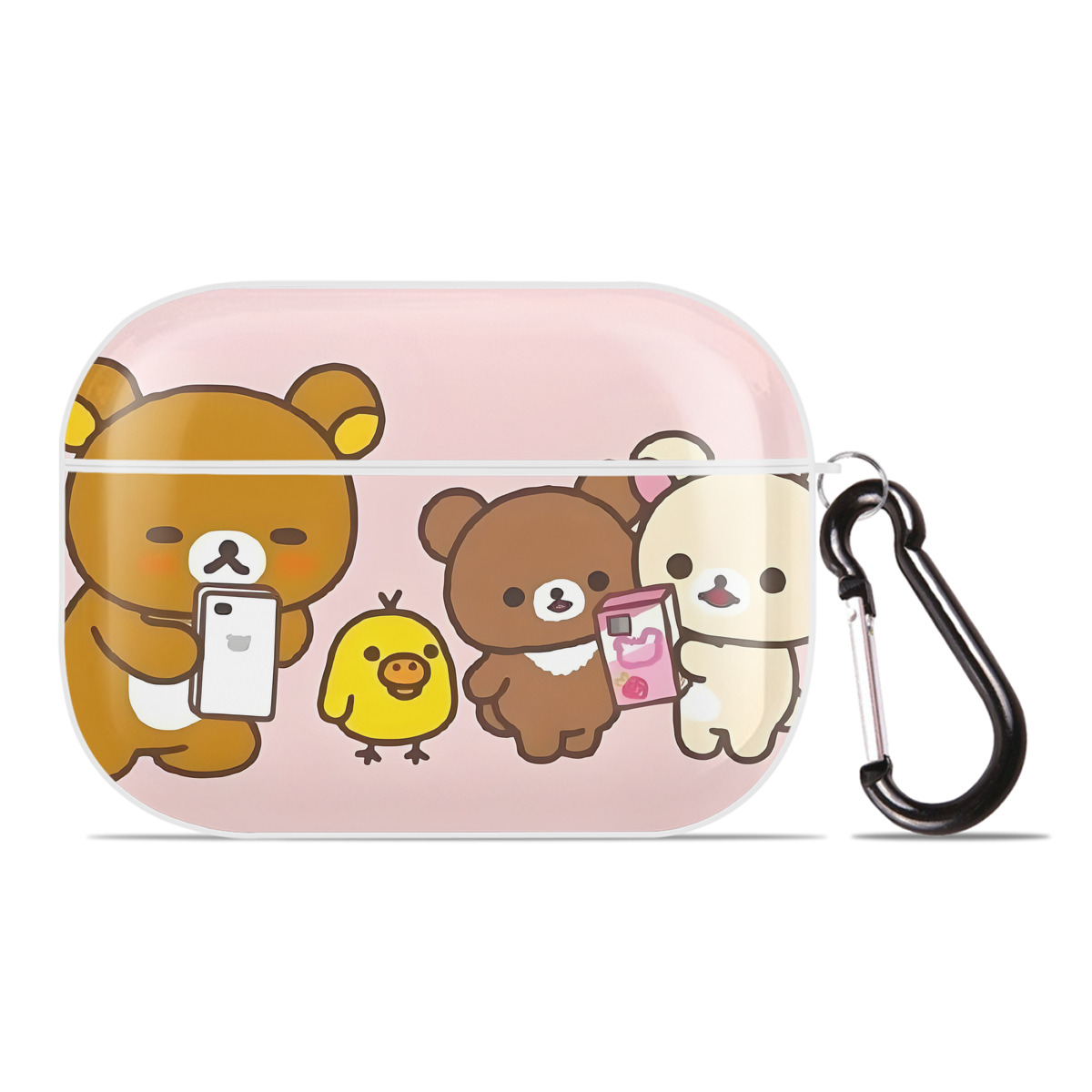 （画像用） リラックマ リラックマ キイロイトリ Rilakkuma Korilakkuma Kiiroitori 【AirPods Pro用】ハードシェル保護ケース 耐衝撃・防指紋・カラビナ付き商品仕様