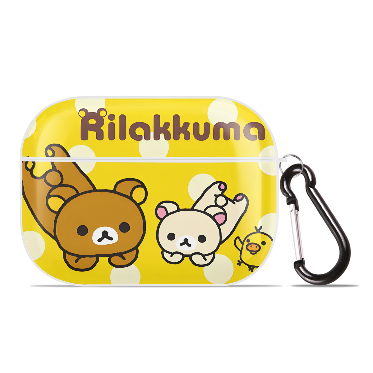 （画像用） リラックマ リラックマ キイロイトリ Rilakkuma Korilakkuma Kiiroitori 【AirPods Pro用】ハードシェル保護ケース 耐衝撃・防指紋・カラビナ付き商品仕様