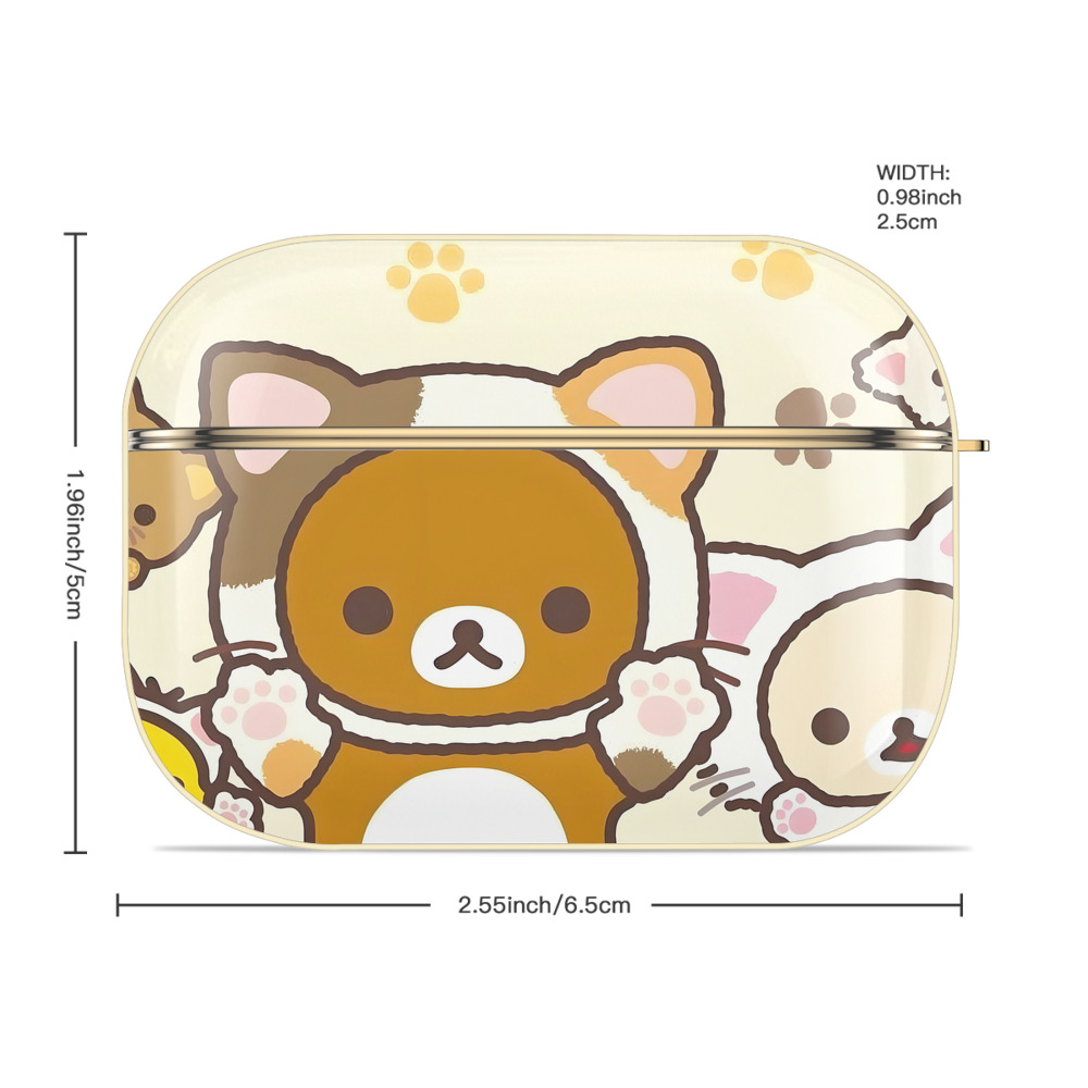 リラックマ リラックマ キイロイトリ Rilakkuma Korilakkuma Kiiroitori 【AirPods Pro用】ハードシェル保護ケース｜耐衝撃・防指紋・カラビナ付き商品仕様