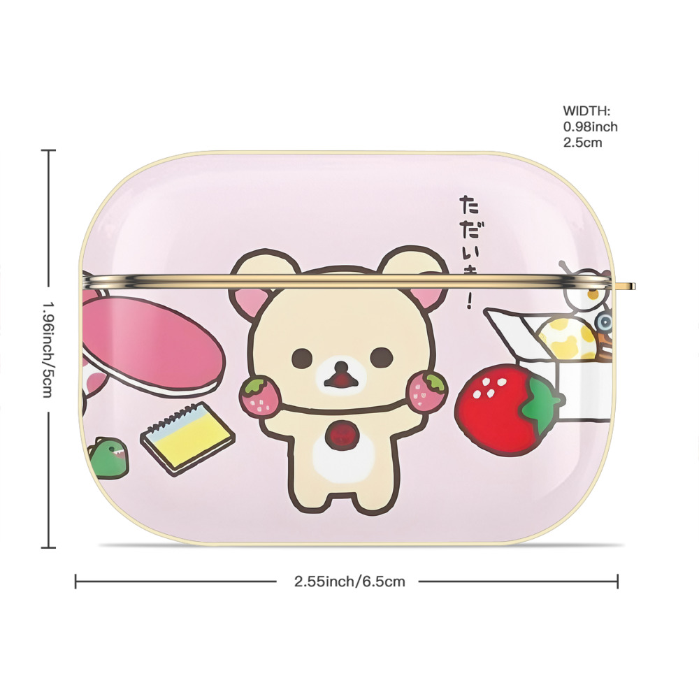 リラックマ リラックマ キイロイトリ Rilakkuma Korilakkuma Kiiroitori 【AirPods Pro用】ハードシェル保護ケース｜耐衝撃・防指紋・カラビナ付き商品仕様