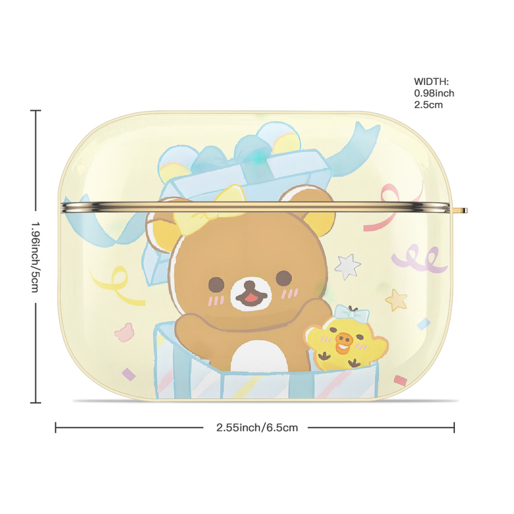 リラックマ リラックマ キイロイトリ Rilakkuma Korilakkuma Kiiroitori 【AirPods Pro用】ハードシェル保護ケース｜耐衝撃・防指紋・カラビナ付き商品仕様
