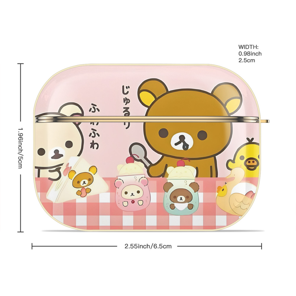 リラックマ リラックマ キイロイトリ Rilakkuma Korilakkuma Kiiroitori 【AirPods Pro用】ハードシェル保護ケース｜耐衝撃・防指紋・カラビナ付き商品仕様