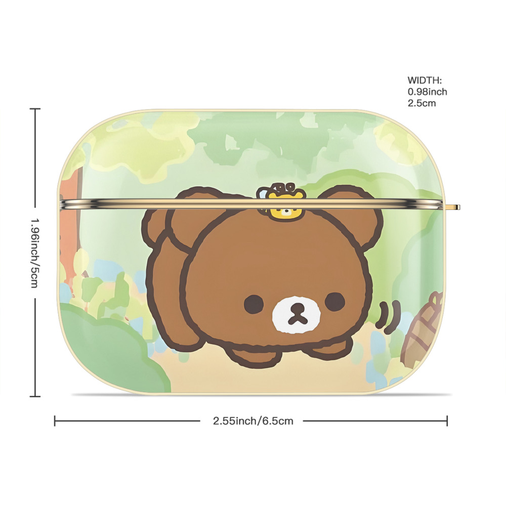 リラックマ リラックマ キイロイトリ Rilakkuma Korilakkuma Kiiroitori 【AirPods Pro用】ハードシェル保護ケース｜耐衝撃・防指紋・カラビナ付き商品仕様