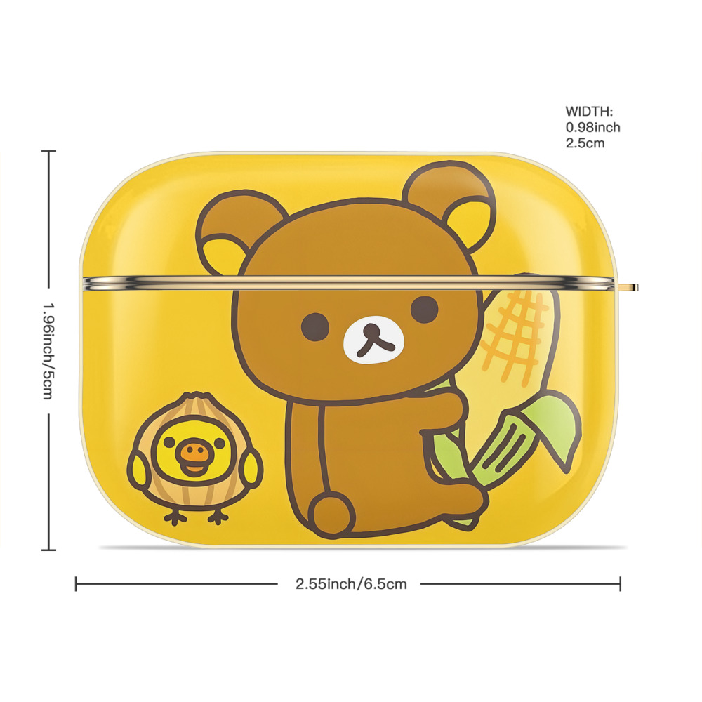 リラックマ リラックマ キイロイトリ Rilakkuma Korilakkuma Kiiroitori 【AirPods Pro用】ハードシェル保護ケース｜耐衝撃・防指紋・カラビナ付き商品仕様