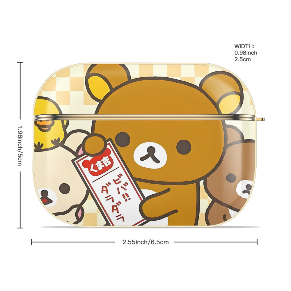 リラックマ リラックマ キイロイトリ Rilakkuma Korilakkuma Kiiroitori 【AirPods Pro用】ハードシェル保護ケース｜耐衝撃・防指紋・カラビナ付き商品仕様