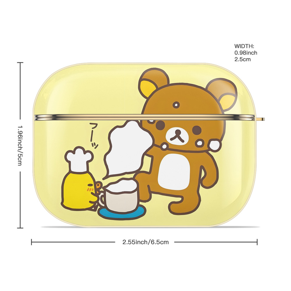 リラックマ リラックマ キイロイトリ Rilakkuma Korilakkuma Kiiroitori 【AirPods Pro用】ハードシェル保護ケース｜耐衝撃・防指紋・カラビナ付き商品仕様