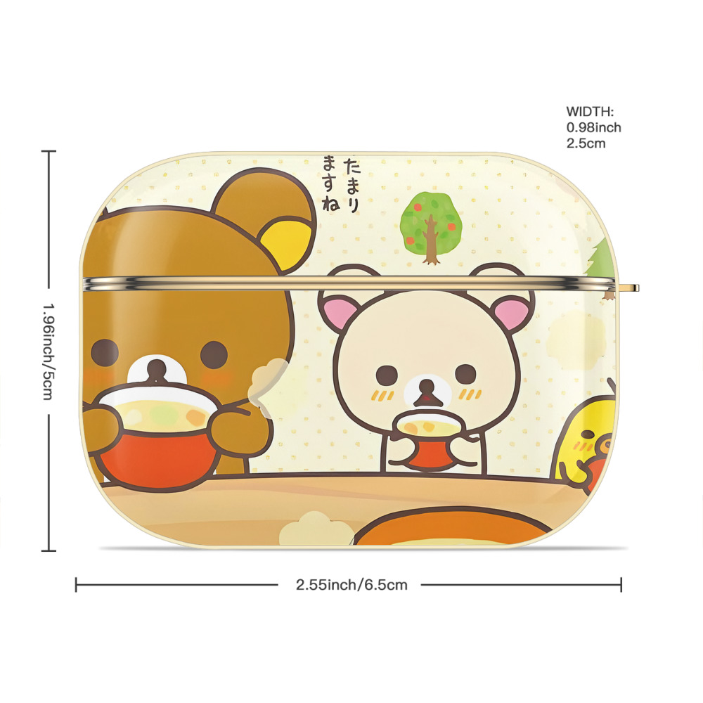 リラックマ リラックマ キイロイトリ Rilakkuma Korilakkuma Kiiroitori 【AirPods Pro用】ハードシェル保護ケース｜耐衝撃・防指紋・カラビナ付き商品仕様