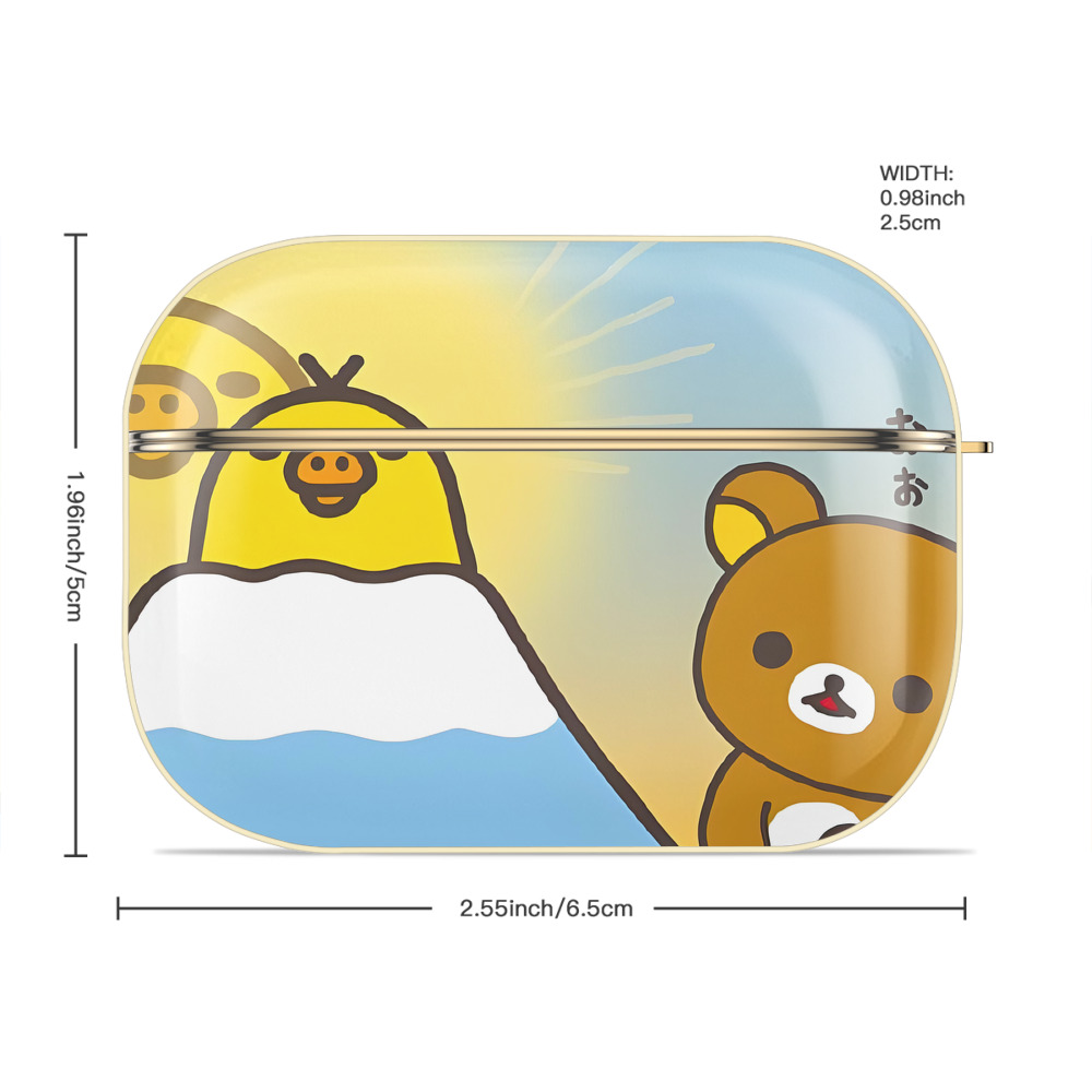 リラックマ リラックマ キイロイトリ Rilakkuma Korilakkuma Kiiroitori 【AirPods Pro用】ハードシェル保護ケース｜耐衝撃・防指紋・カラビナ付き商品仕様