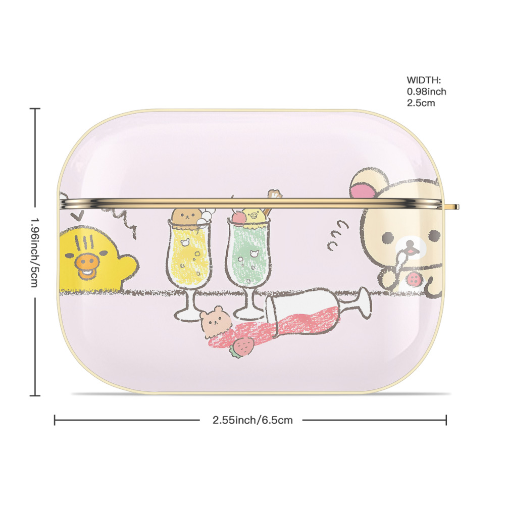 リラックマ リラックマ キイロイトリ Rilakkuma Korilakkuma Kiiroitori 【AirPods Pro用】ハードシェル保護ケース｜耐衝撃・防指紋・カラビナ付き商品仕様