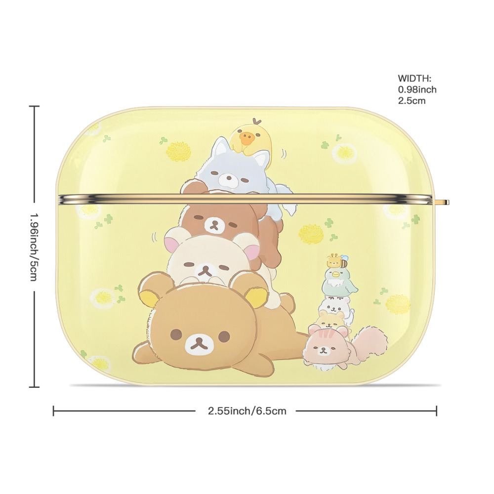 リラックマ リラックマ キイロイトリ Rilakkuma Korilakkuma Kiiroitori 【AirPods Pro用】ハードシェル保護ケース｜耐衝撃・防指紋・カラビナ付き商品仕様