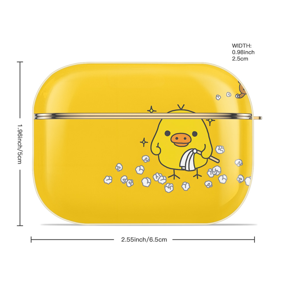 リラックマ リラックマ キイロイトリ Rilakkuma Korilakkuma Kiiroitori 【AirPods Pro用】ハードシェル保護ケース｜耐衝撃・防指紋・カラビナ付き商品仕様