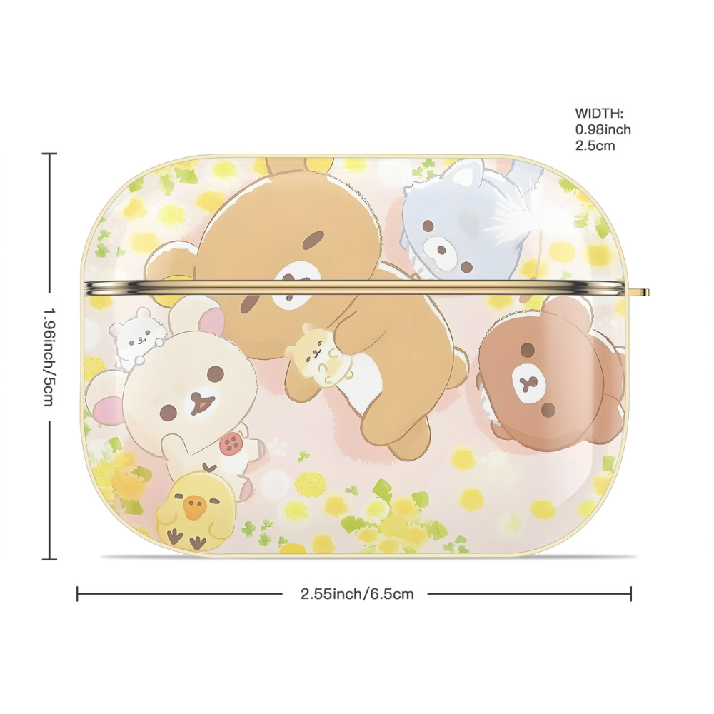 リラックマ リラックマ キイロイトリ Rilakkuma Korilakkuma Kiiroitori 【AirPods Pro用】ハードシェル保護ケース｜耐衝撃・防指紋・カラビナ付き商品仕様