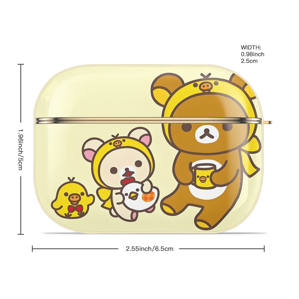 リラックマ リラックマ キイロイトリ Rilakkuma Korilakkuma Kiiroitori 【AirPods Pro用】ハードシェル保護ケース｜耐衝撃・防指紋・カラビナ付き商品仕様