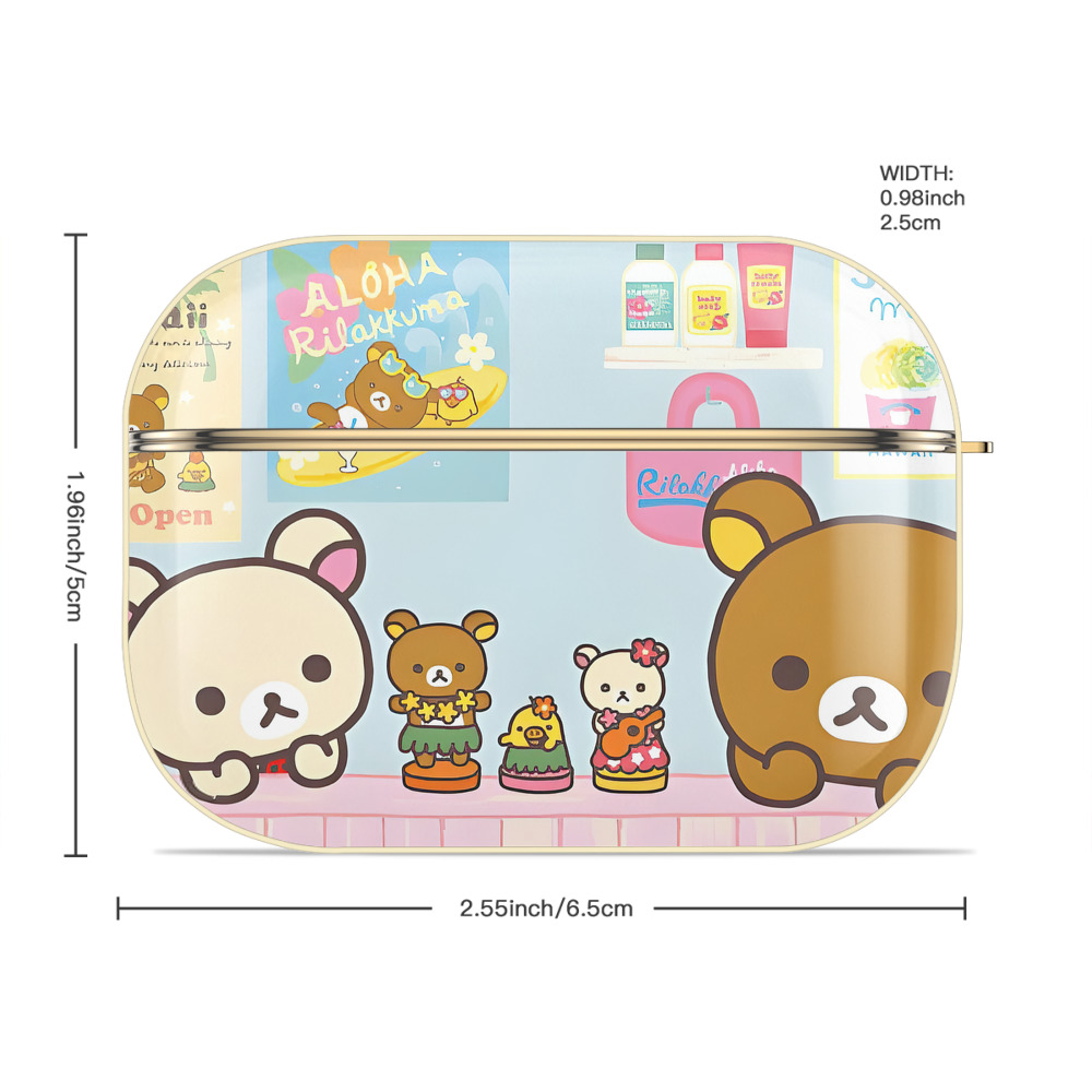 リラックマ リラックマ キイロイトリ Rilakkuma Korilakkuma Kiiroitori 【AirPods Pro用】ハードシェル保護ケース｜耐衝撃・防指紋・カラビナ付き商品仕様