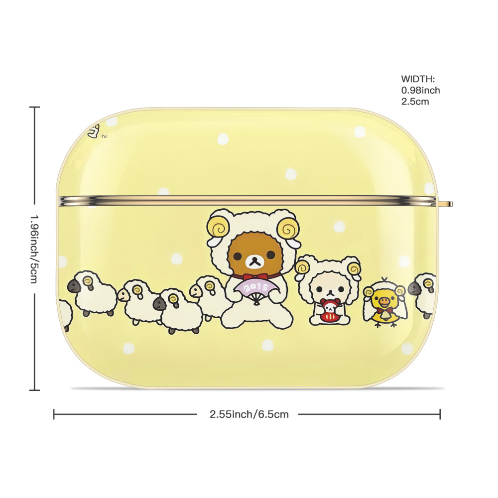 リラックマ リラックマ キイロイトリ Rilakkuma Korilakkuma Kiiroitori 【AirPods Pro用】ハードシェル保護ケース｜耐衝撃・防指紋・カラビナ付き商品仕様