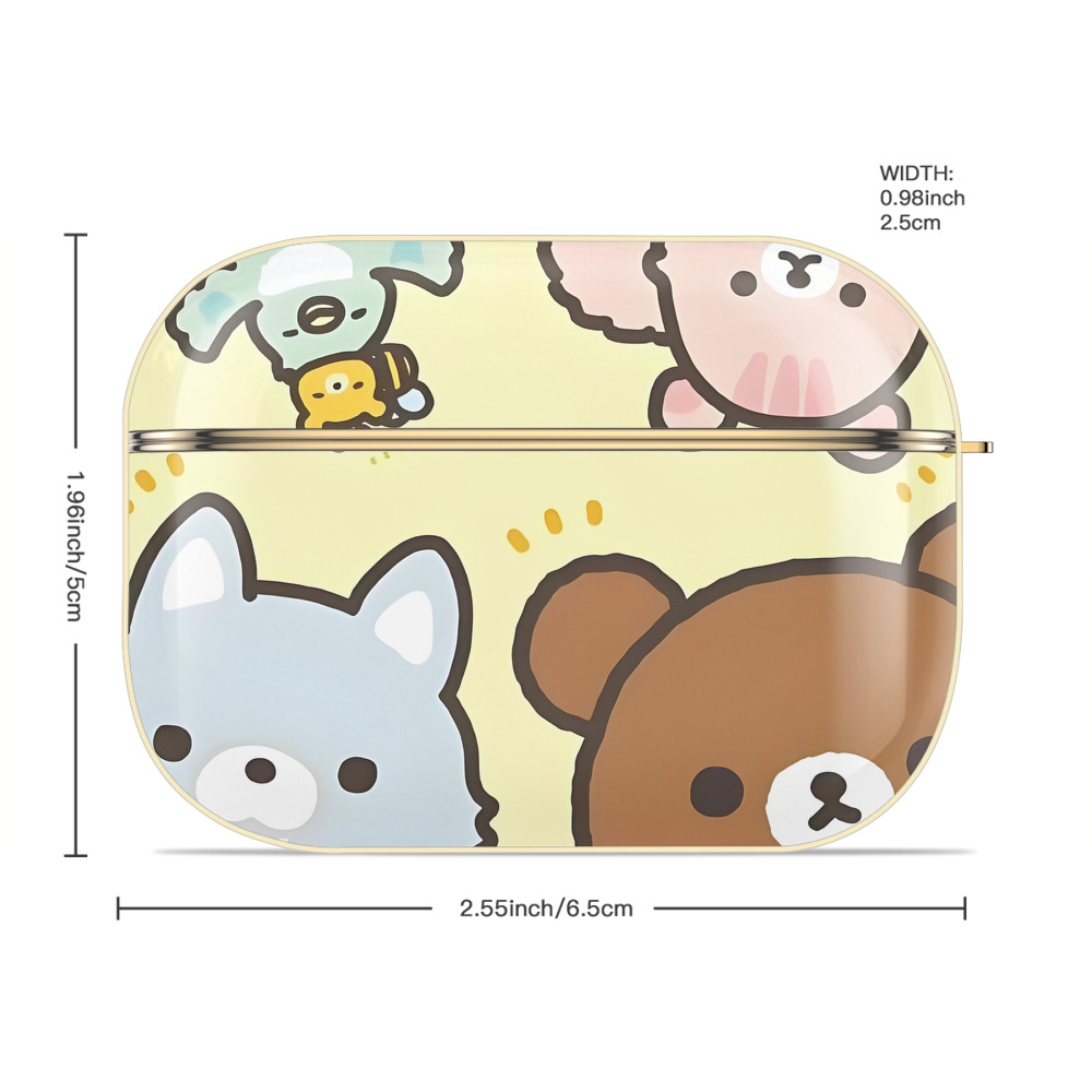 リラックマ リラックマ キイロイトリ Rilakkuma Korilakkuma Kiiroitori 【AirPods Pro用】ハードシェル保護ケース｜耐衝撃・防指紋・カラビナ付き商品仕様