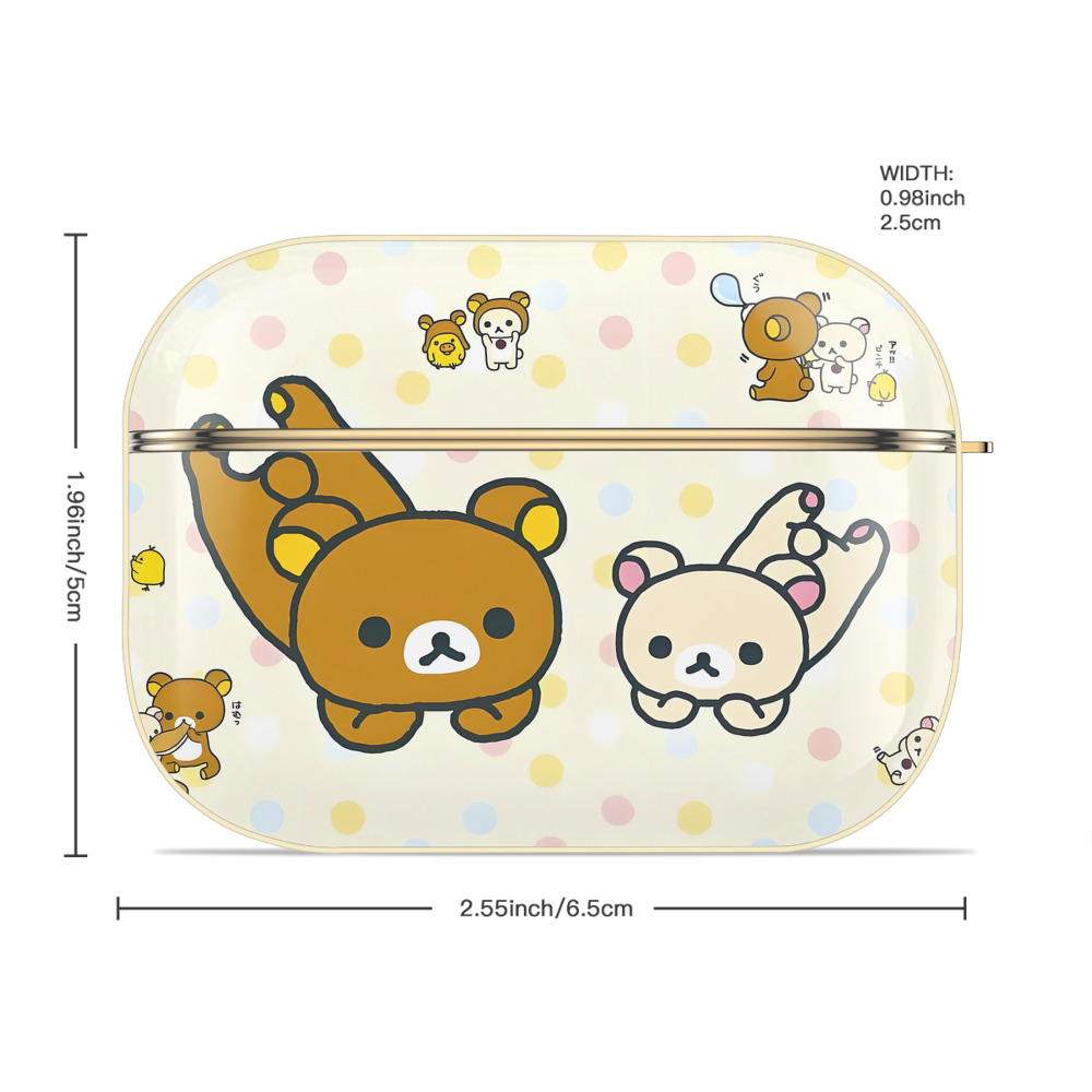 リラックマ リラックマ キイロイトリ Rilakkuma Korilakkuma Kiiroitori 【AirPods Pro用】ハードシェル保護ケース｜耐衝撃・防指紋・カラビナ付き商品仕様
