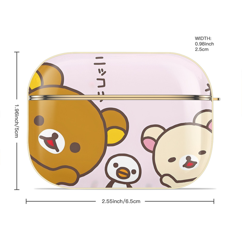 リラックマ リラックマ キイロイトリ Rilakkuma Korilakkuma Kiiroitori 【AirPods Pro用】ハードシェル保護ケース｜耐衝撃・防指紋・カラビナ付き商品仕様