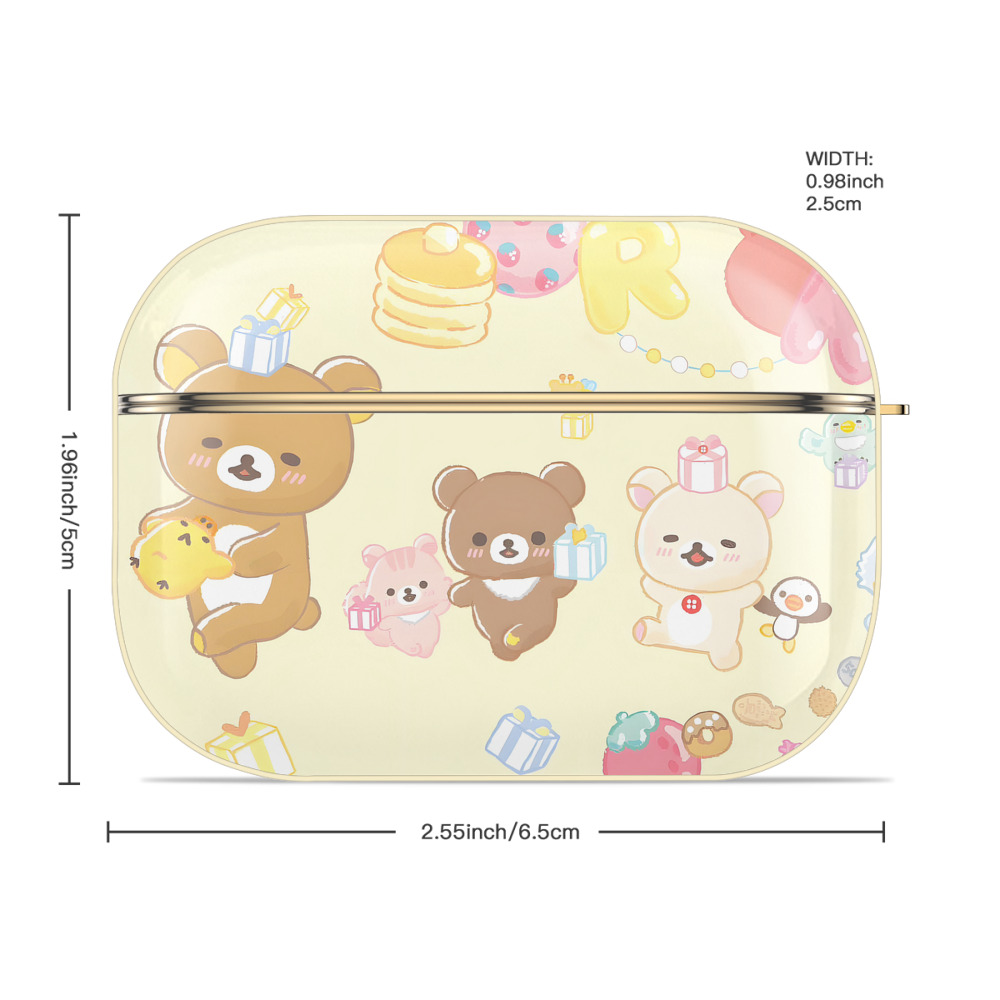 リラックマ リラックマ キイロイトリ Rilakkuma Korilakkuma Kiiroitori 【AirPods Pro用】ハードシェル保護ケース｜耐衝撃・防指紋・カラビナ付き商品仕様