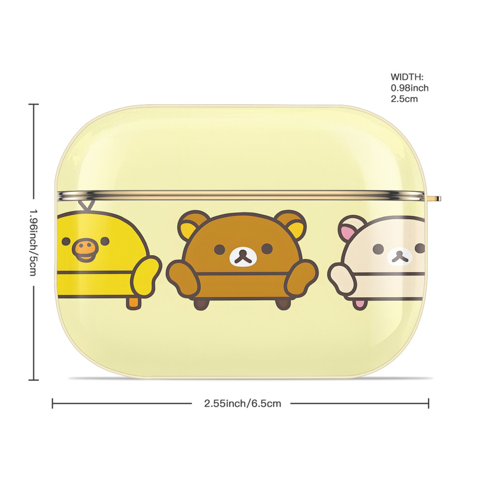 リラックマ リラックマ キイロイトリ Rilakkuma Korilakkuma Kiiroitori 【AirPods Pro用】ハードシェル保護ケース｜耐衝撃・防指紋・カラビナ付き商品仕様