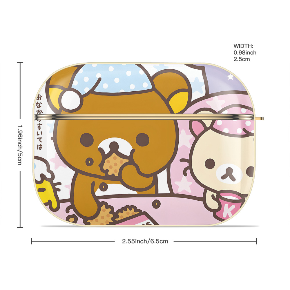 リラックマ リラックマ キイロイトリ Rilakkuma Korilakkuma Kiiroitori 【AirPods Pro用】ハードシェル保護ケース｜耐衝撃・防指紋・カラビナ付き商品仕様