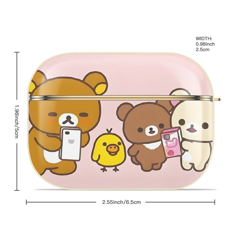 リラックマ リラックマ キイロイトリ Rilakkuma Korilakkuma Kiiroitori 【AirPods Pro用】ハードシェル保護ケース｜耐衝撃・防指紋・カラビナ付き商品仕様