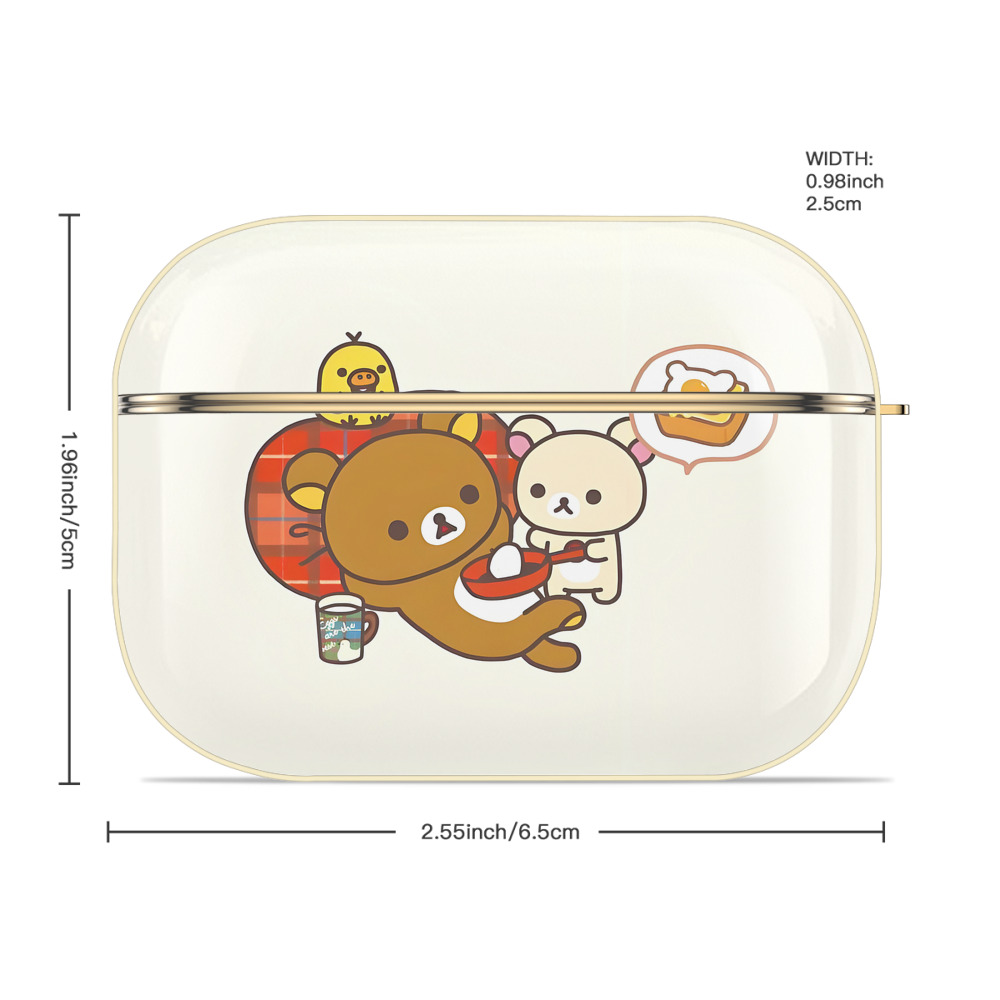 リラックマ リラックマ キイロイトリ Rilakkuma Korilakkuma Kiiroitori 【AirPods Pro用】ハードシェル保護ケース｜耐衝撃・防指紋・カラビナ付き商品仕様