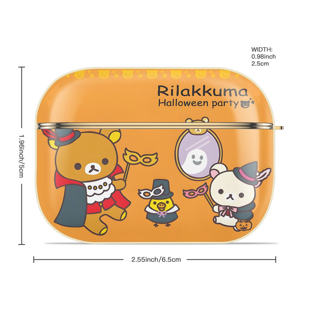 リラックマ リラックマ キイロイトリ Rilakkuma Korilakkuma Kiiroitori 【AirPods Pro用】ハードシェル保護ケース｜耐衝撃・防指紋・カラビナ付き商品仕様
