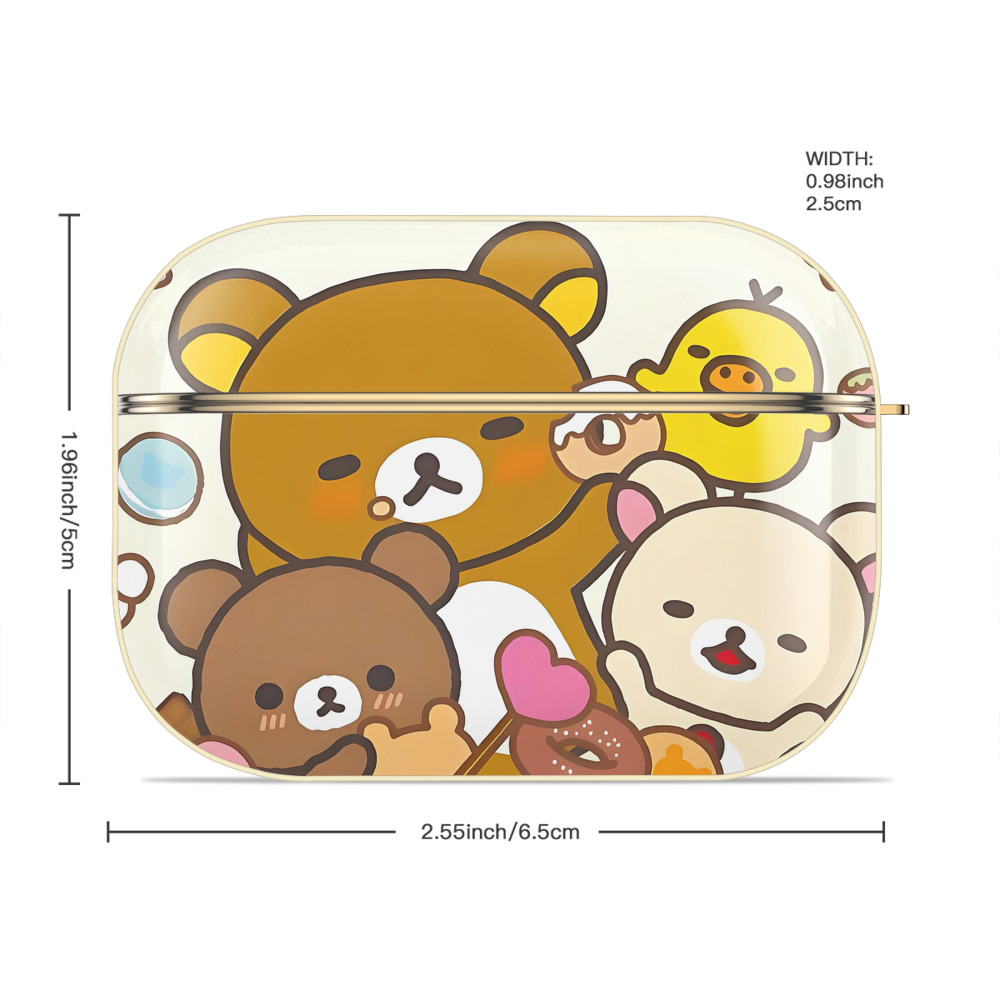 リラックマ リラックマ キイロイトリ Rilakkuma Korilakkuma Kiiroitori 【AirPods Pro用】ハードシェル保護ケース｜耐衝撃・防指紋・カラビナ付き商品仕様