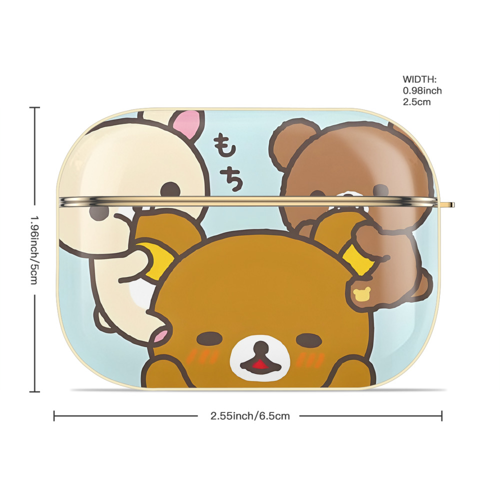 リラックマ リラックマ キイロイトリ Rilakkuma Korilakkuma Kiiroitori 【AirPods Pro用】ハードシェル保護ケース｜耐衝撃・防指紋・カラビナ付き商品仕様