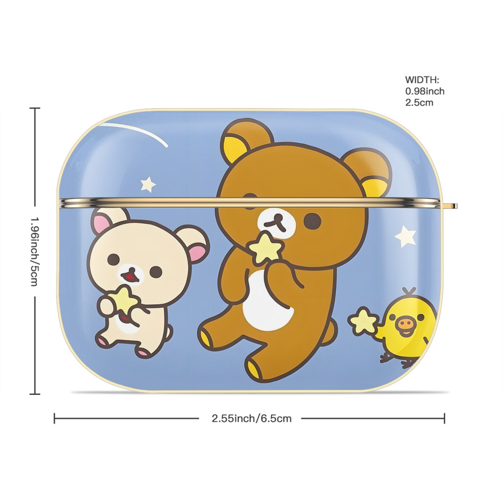 リラックマ リラックマ キイロイトリ Rilakkuma Korilakkuma Kiiroitori 【AirPods Pro用】ハードシェル保護ケース｜耐衝撃・防指紋・カラビナ付き商品仕様
