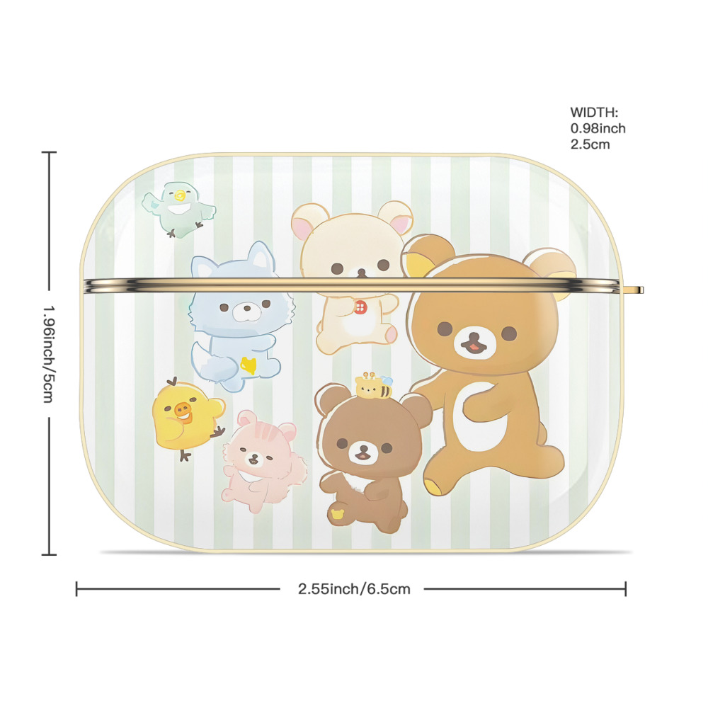 リラックマ リラックマ キイロイトリ Rilakkuma Korilakkuma Kiiroitori 【AirPods Pro用】ハードシェル保護ケース｜耐衝撃・防指紋・カラビナ付き商品仕様