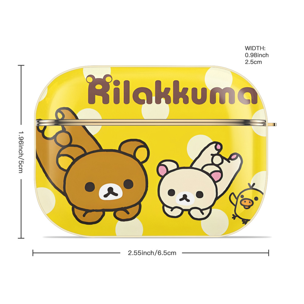 リラックマ リラックマ キイロイトリ Rilakkuma Korilakkuma Kiiroitori 【AirPods Pro用】ハードシェル保護ケース｜耐衝撃・防指紋・カラビナ付き商品仕様