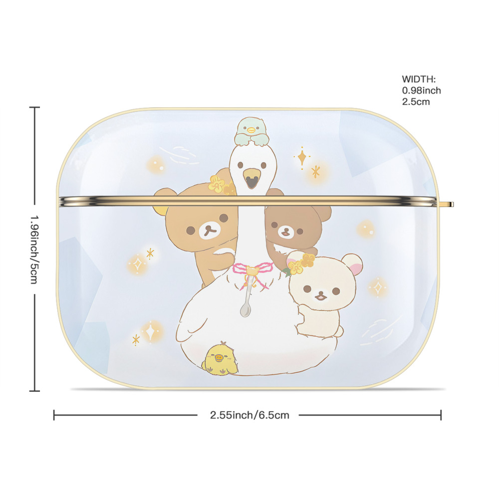 リラックマ リラックマ キイロイトリ Rilakkuma Korilakkuma Kiiroitori 【AirPods Pro用】ハードシェル保護ケース｜耐衝撃・防指紋・カラビナ付き商品仕様