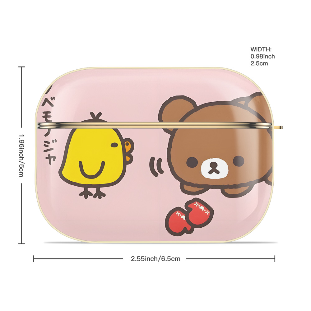 リラックマ リラックマ キイロイトリ Rilakkuma Korilakkuma Kiiroitori 【AirPods Pro用】ハードシェル保護ケース｜耐衝撃・防指紋・カラビナ付き商品仕様