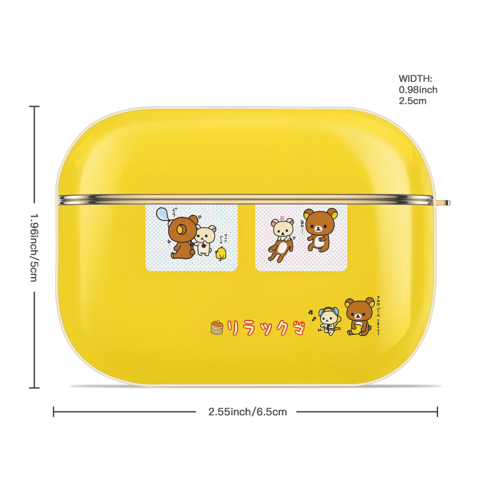 リラックマ リラックマ キイロイトリ Rilakkuma Korilakkuma Kiiroitori 【AirPods Pro用】ハードシェル保護ケース｜耐衝撃・防指紋・カラビナ付き商品仕様