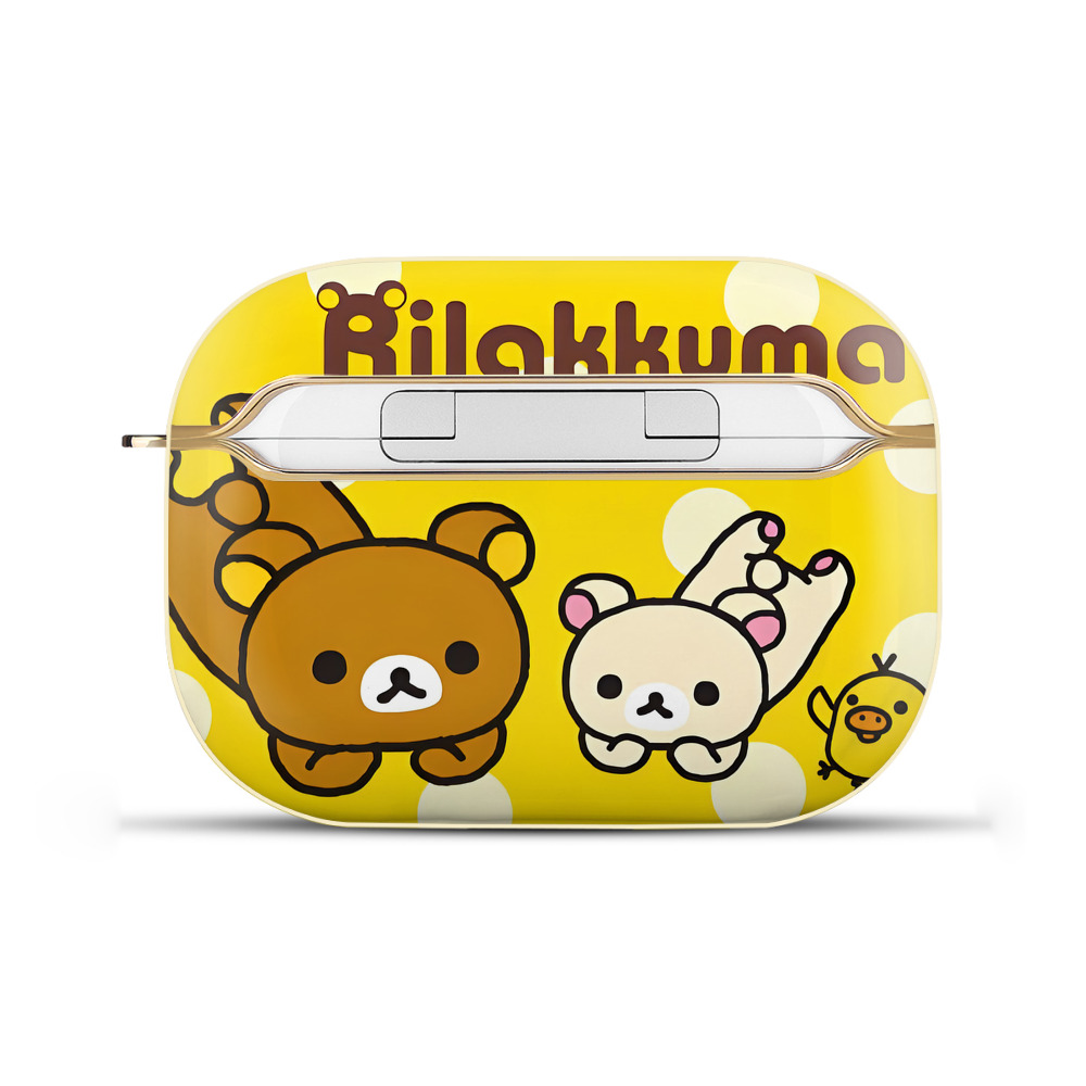 （画像用） リラックマ リラックマ キイロイトリ Rilakkuma Korilakkuma Kiiroitori 【AirPods Pro用】ハードシェル保護ケース｜耐衝撃・防指紋・カラビナ付き商品仕様