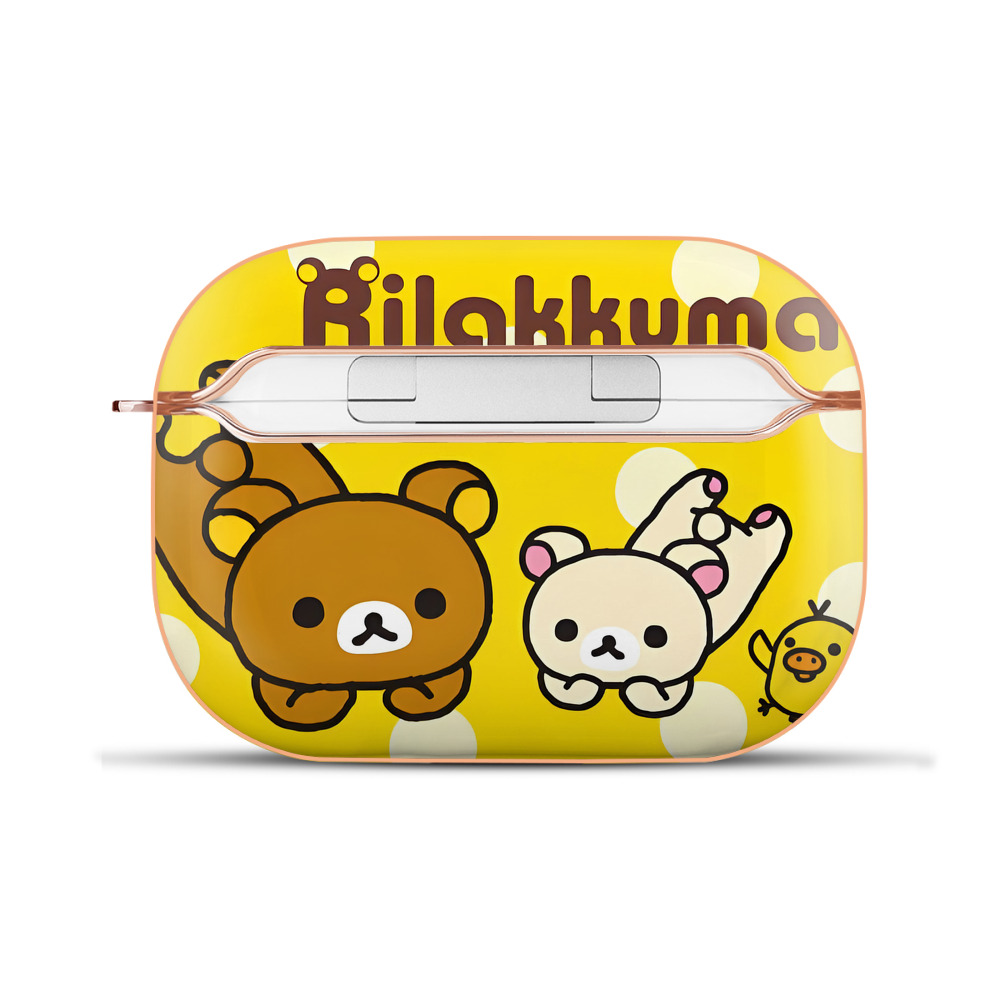 （画像用） リラックマ リラックマ キイロイトリ Rilakkuma Korilakkuma Kiiroitori 【AirPods Pro用】ハードシェル保護ケース｜耐衝撃・防指紋・カラビナ付き商品仕様