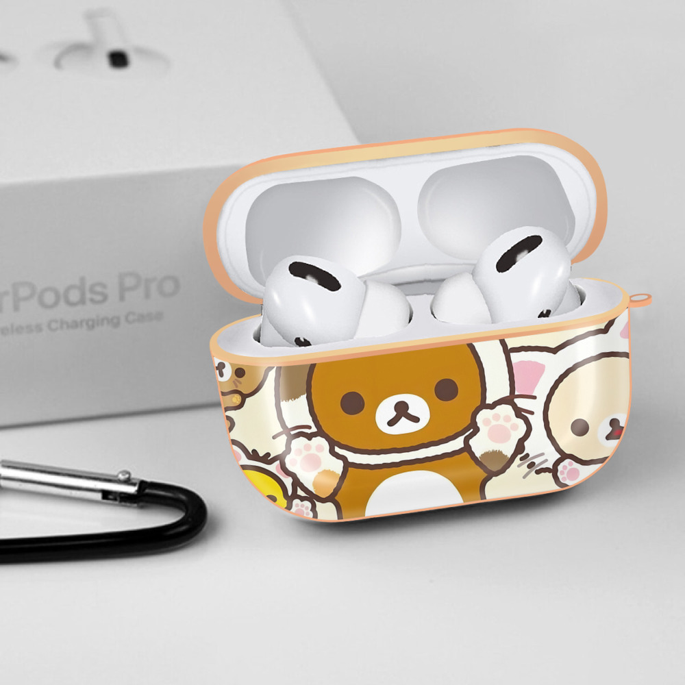 リラックマ リラックマ キイロイトリ Rilakkuma Korilakkuma Kiiroitori 【AirPods Pro用】ハードシェル保護ケース｜耐衝撃・防指紋・カラビナ付き商品仕様