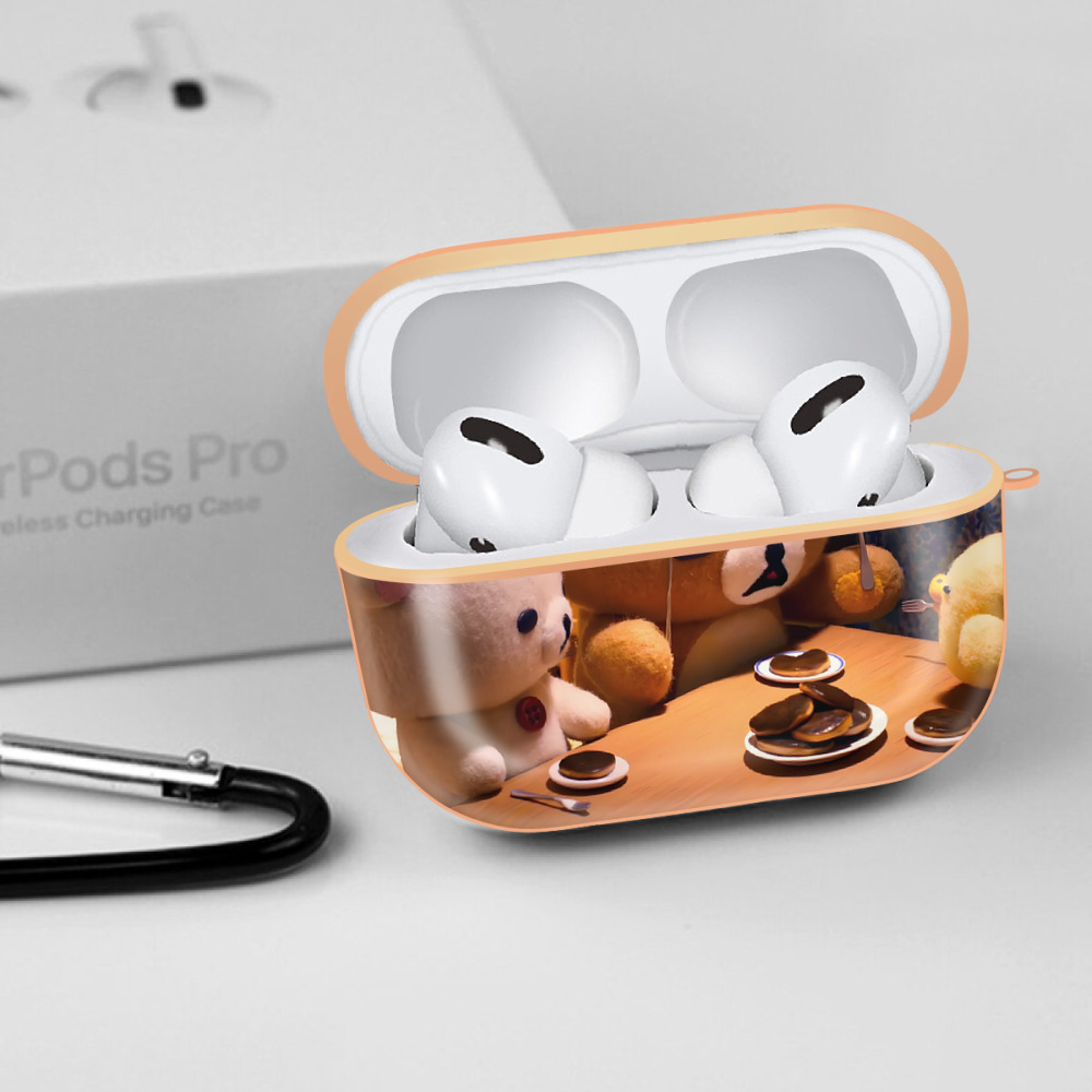 リラックマ リラックマ キイロイトリ Rilakkuma Korilakkuma Kiiroitori 【AirPods Pro用】ハードシェル保護ケース｜耐衝撃・防指紋・カラビナ付き商品仕様