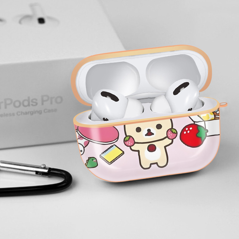 リラックマ リラックマ キイロイトリ Rilakkuma Korilakkuma Kiiroitori 【AirPods Pro用】ハードシェル保護ケース｜耐衝撃・防指紋・カラビナ付き商品仕様
